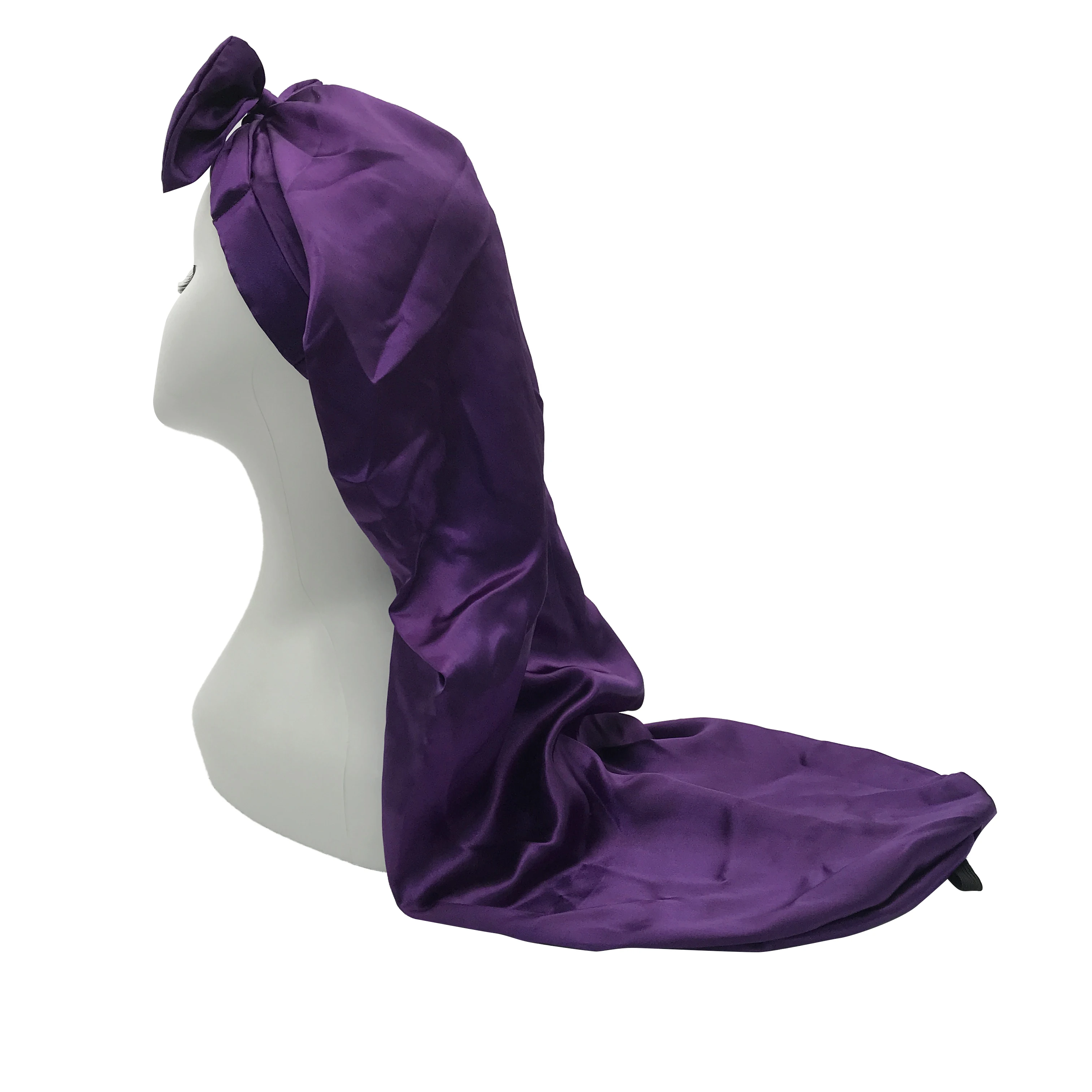 women large braid satin hair bonnets silk bonnet with tie edge band adjustable night sleep bonnet hat