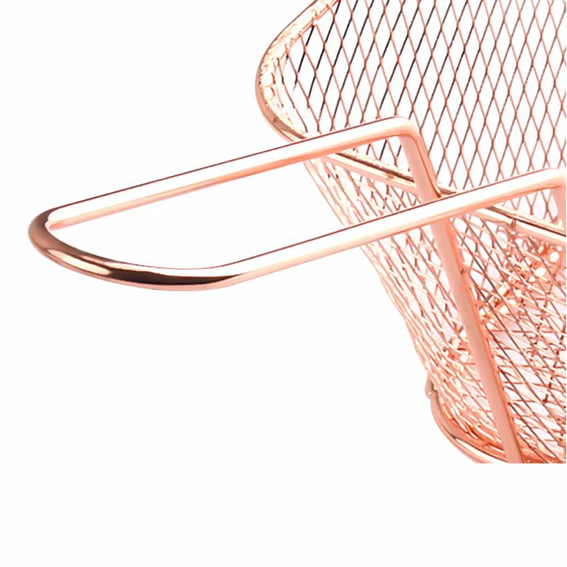 High Quality Square French Chip Frying Serving Carbon Steel Fried Basket Fries With Handle