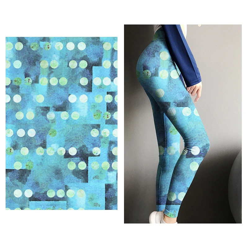wholesale polyester rayon spandex fabric printed sports gym recycled yoga wear fabric gym compression wear garment fabric