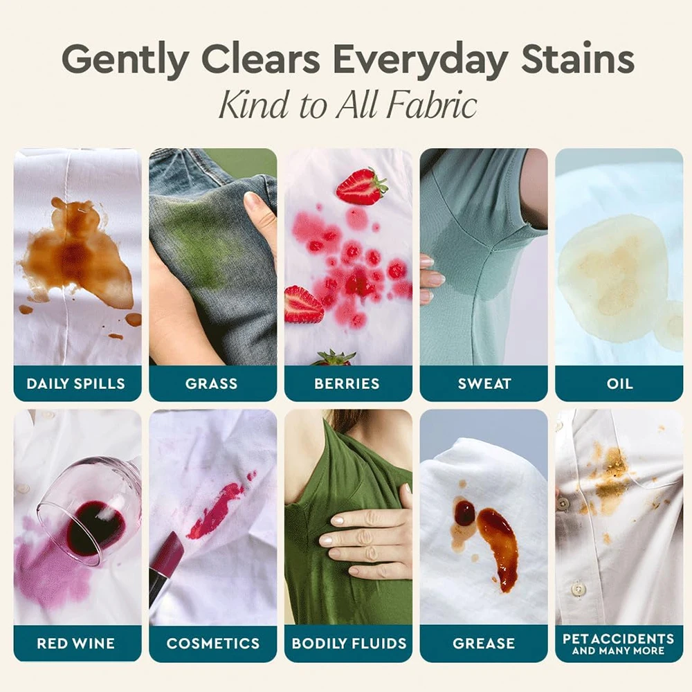 Clothes Stain Remover Spray Enzyme-Powered Powerful Stain Odor Remover Cleaning Spray For Laundry Carpets Mattress & Upholstery