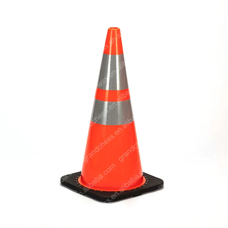 
America Standard 28 inch 700mm High 10lbs Black Base PVC Traffic Road Cone 