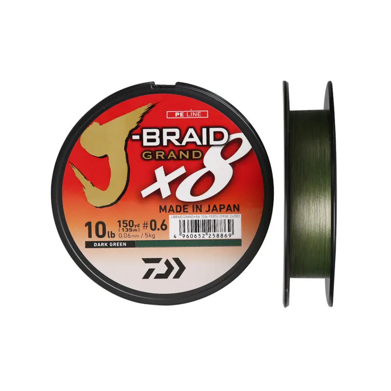 Новый DAIWA J-BRAID GRAND X8 150 м плетеная леска ПЭ 10 фунтов до 100 с дополнительными ножницами зеленый цвет многоцветный