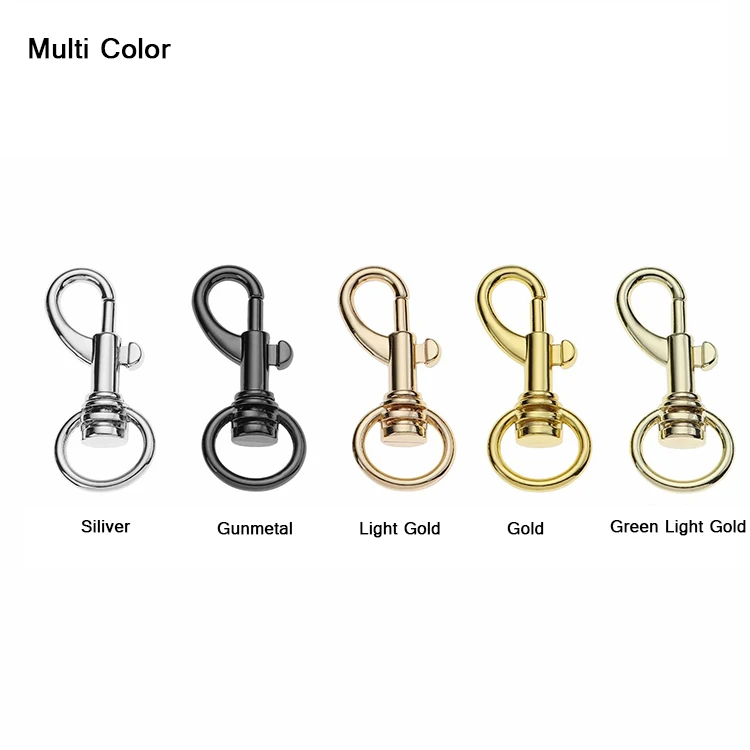 Factory Selling Handbag Hardware Rotating Swivel Carabiner Hook Multi Color Keychains Dog Leash Clips