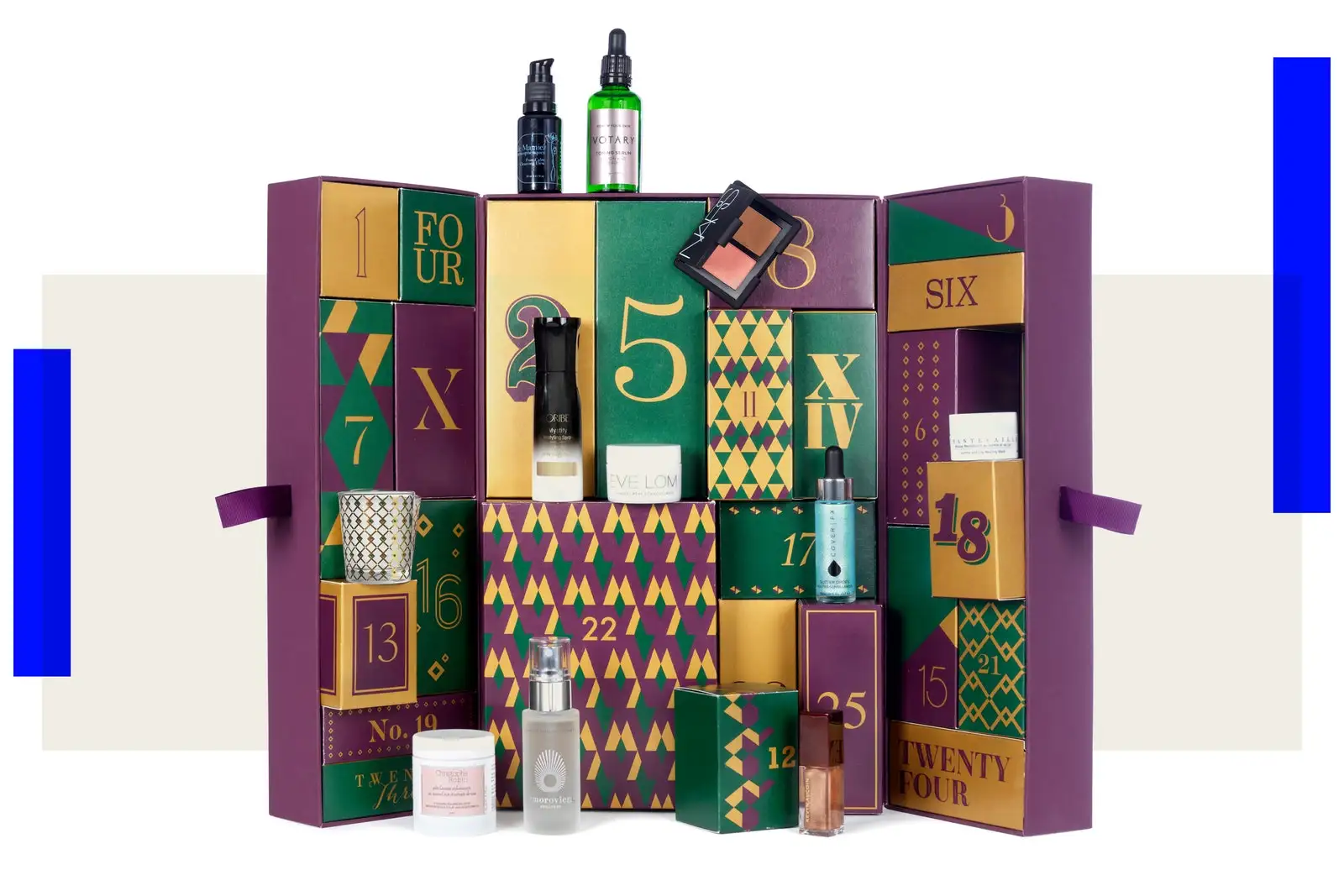 Custom Paper Gift Box Advent Calendar Bag Candy Package Bath Bomb Advent Calendar For Cosmetic Makeup