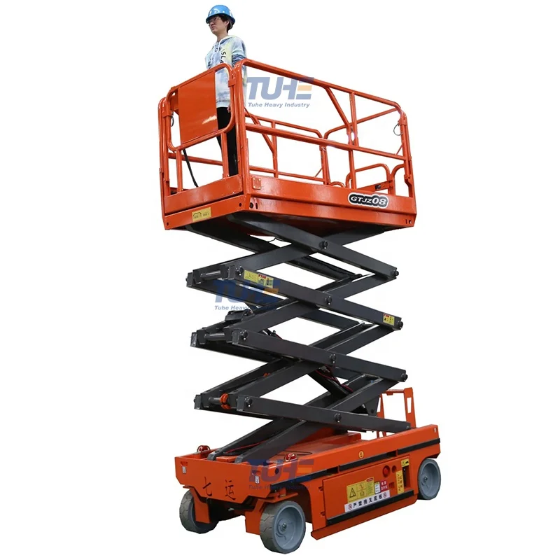 Stock 6m 14M CE approved Self Propelled Whole Electric Aerial Scissor Lift Compact Hydraulic Electric Scissor Lifting Platform