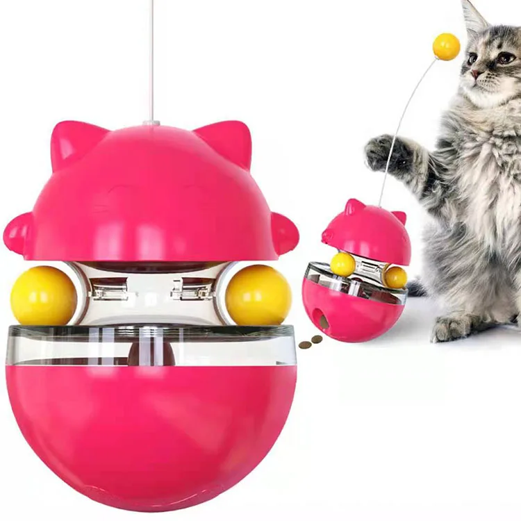 Wholesale 360 Degree Rotatable Ball Pet Toys Ball Kitty Slow Food Dispenser Toy Interactive Pet Cat Toy