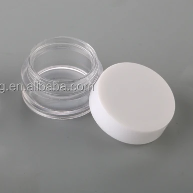 Hot sale cheap round 3 ml PS plastic customized makeup jars/ empty cosmetic case/ plastic case