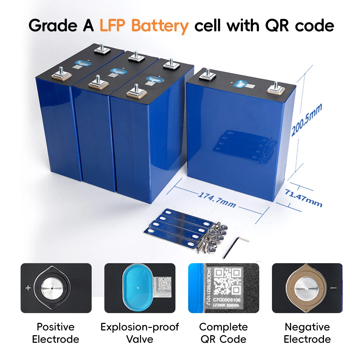 Lf280k 6000 Cycles Lifepo 280 Ah Prismatic Batterie Lfp Cells 3.2v Lithium 100ah 200ah 230ah 280ah 340ah Lifepo4 Battery
