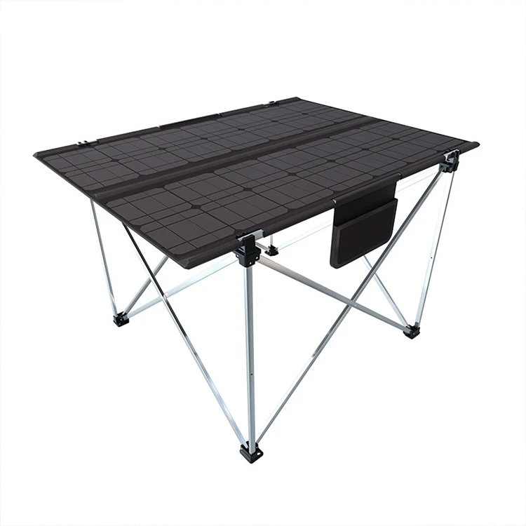 60W Solar Panel Charging Hiking Camping Table Portable Multifunctional Power Outdoor Picnic Table with Mobile Phone Charging