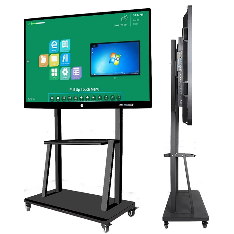 China QEOYO hot sales Multimedia 55inch black camera conference  interactive flat panel smart interactive WhiteBoard
