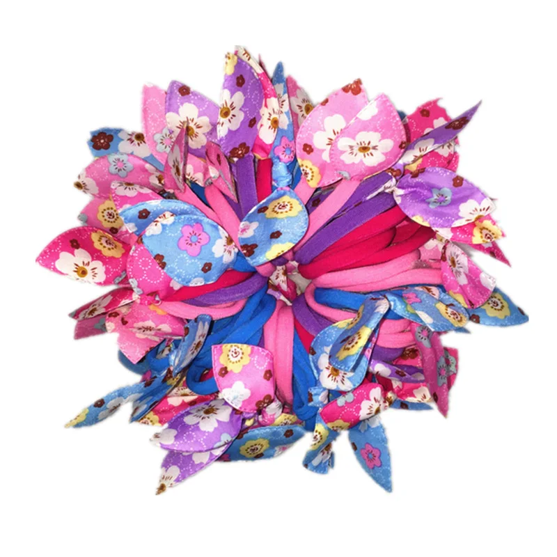 Various styles bulk cute  elastic hair tie for women Polka Dot Bow baby kids elastic hair bands