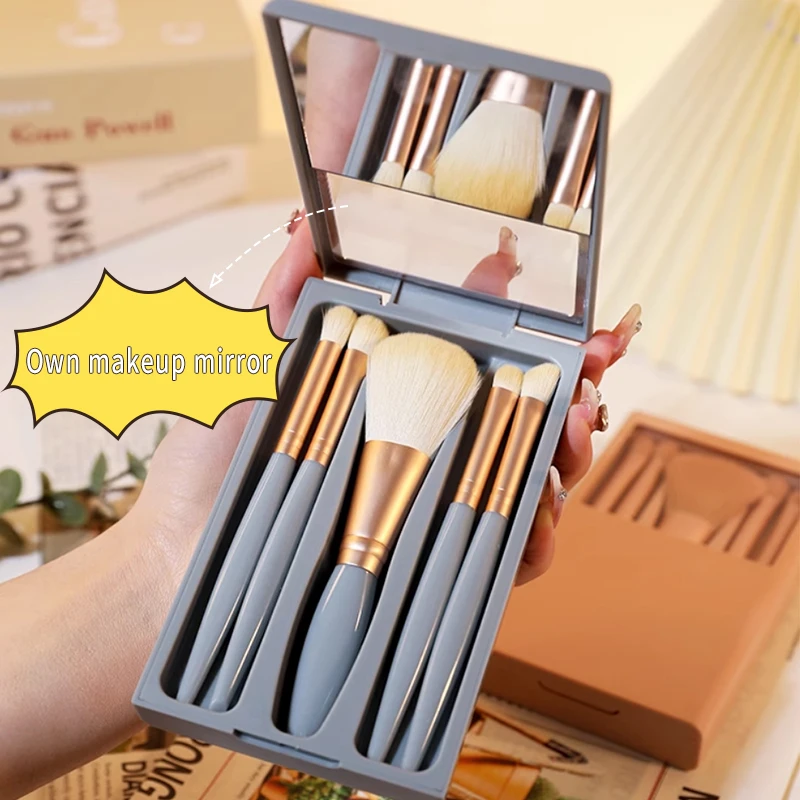 Reasonable Price 5 Pcs Travel Size Makeup Brush Set Mini Vegan Private Label Personalized Makeup Brushes