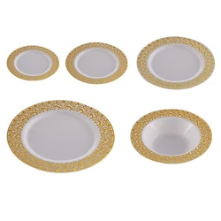High Quality Customize Coating Ceramic Plates And Bowls Dinner Set Tableware Plastic Plates Similar With Porcelain Ceramic