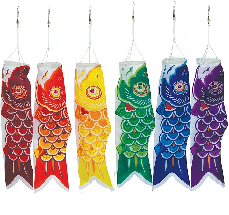 Wholesale Hanging Decor Japan Fish Flag Japanese Carp Flag Banner Stain Polyester Koi Fish Windsock