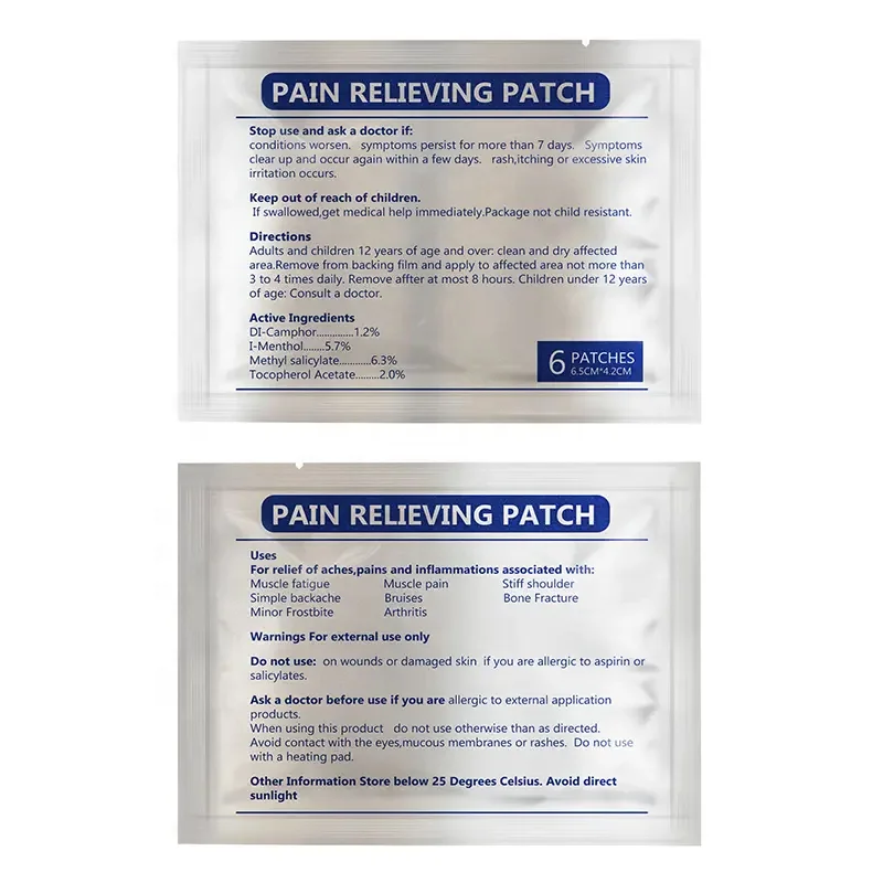 Comfortable And lightweight natural Plant Extract plaster Menthol Muscle Joint Pain Relief Patch