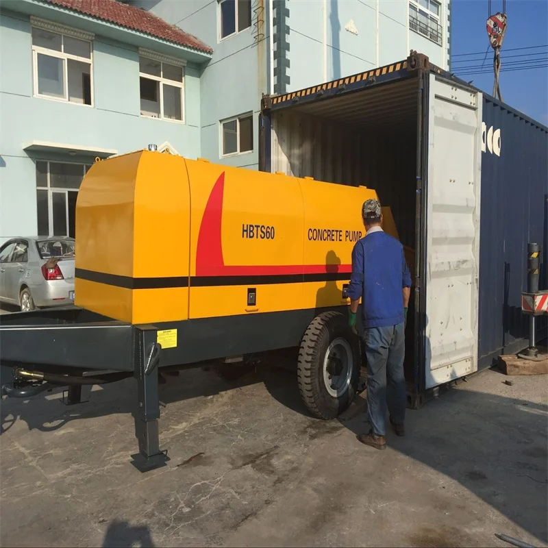 HBTS60-13-90 Diesel Powered Concrete Pump Construction New Used Free Shipping Hu Discount Max Horizontal Conveying Distance 800m