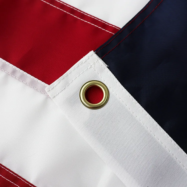 Wholesale Custom Embroidered Flags And Banners Cheap American Nylon Flag with Sewn Stripes and Embroidered Stars USA Flag