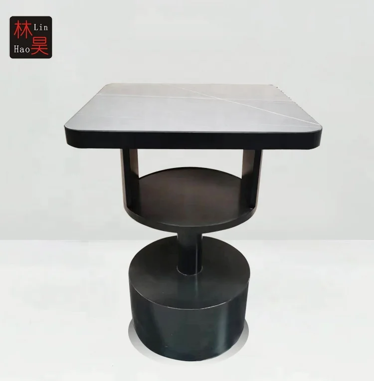 Customized round shape portable metal steel round high bar table for club pub