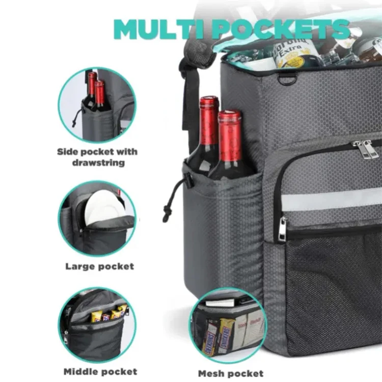 New Arrival Competitive Price Backpack Cooler Bag Portable Aluminum Foil Thermal Lined Insulation Cooler Backpack With Wine Bag