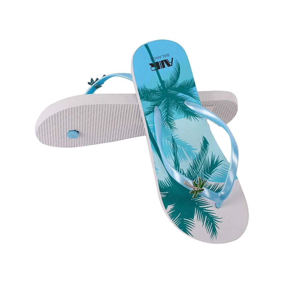 2024 Women Summer Coconut Palm Print Beach Slides For Ladies Custom Casual Slippers EVA Sandals Women Flip Flops Hot Sale