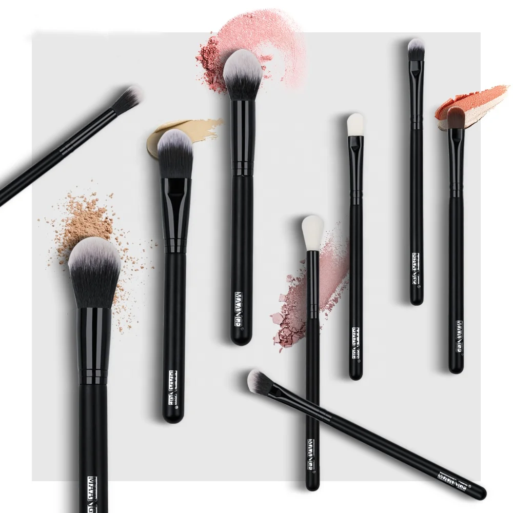 Maange 2023, новый стиль, оптовая продажа 15 штук черная ручка набор кистей для макияжа от частной марки, изготовленным на заказ логосом натуральных волос косметические кисти для макияжа
