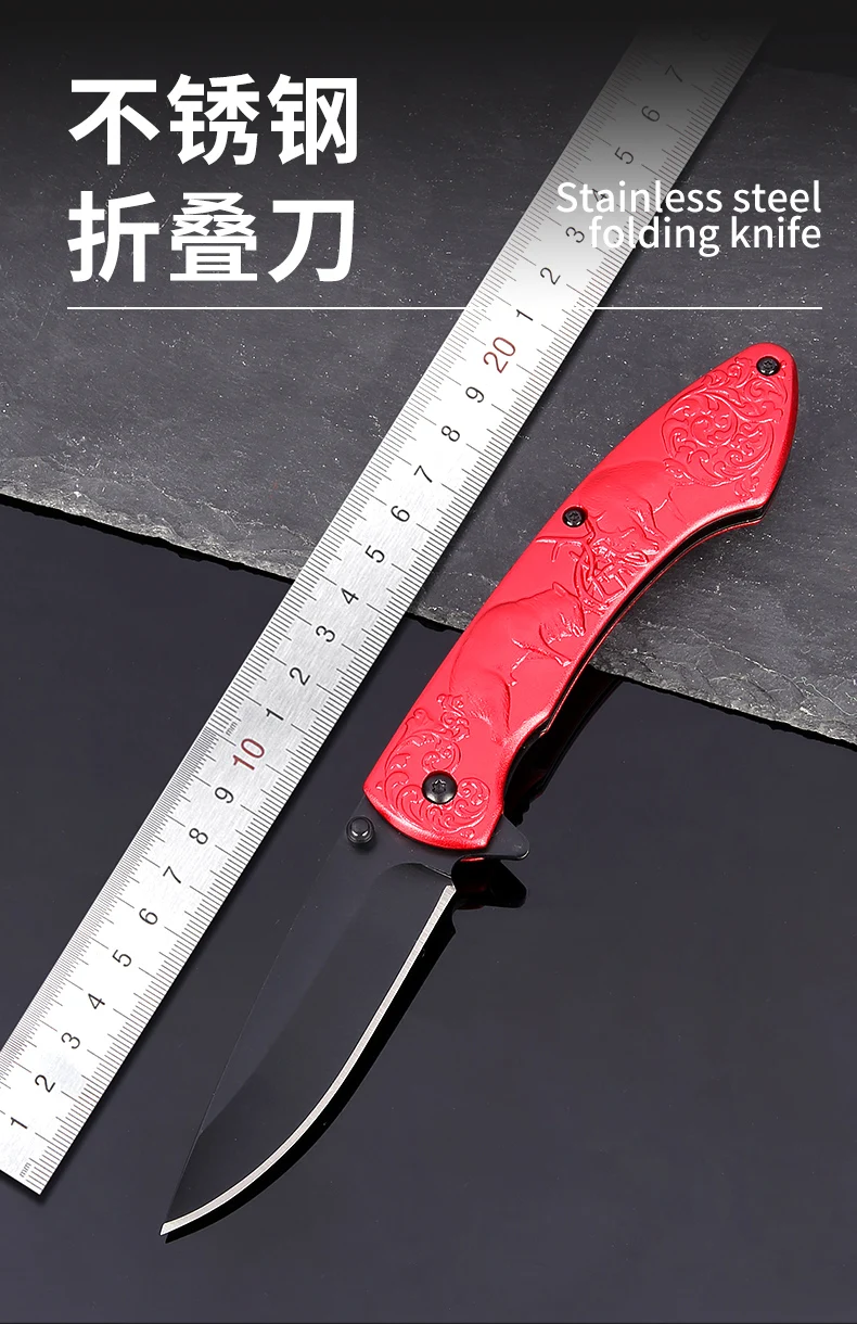 2023 popular edge knives black blade coated pocket knife with Aluminum Alloyed handle