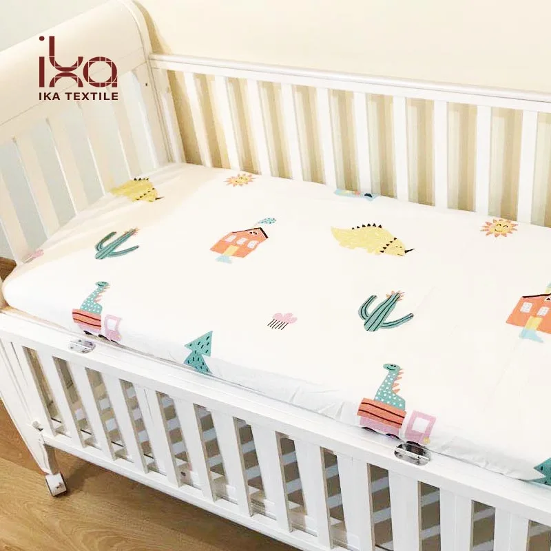 Printed Children Bed Design Woven Twill Fabric Single Baby Cute Mattress Pad Protector Cover