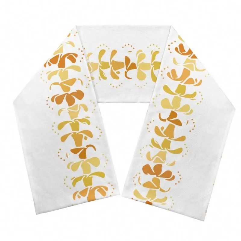 Market Wholesale Print On Demand Thermal Knitted Scarf Puakenikeni Lei Flowers Unisex Long Casual Warmer Scarves