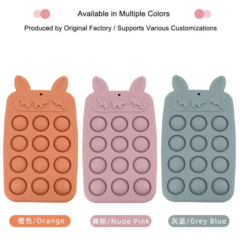 Wholesale New Design Cellphone Teether Funny Phone Shape Button Teether Baby Silicone Phone Teether