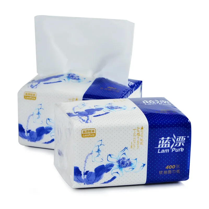 Free Sample-Lampure Cheap 2 Ply Soft Pack Facial Tissue