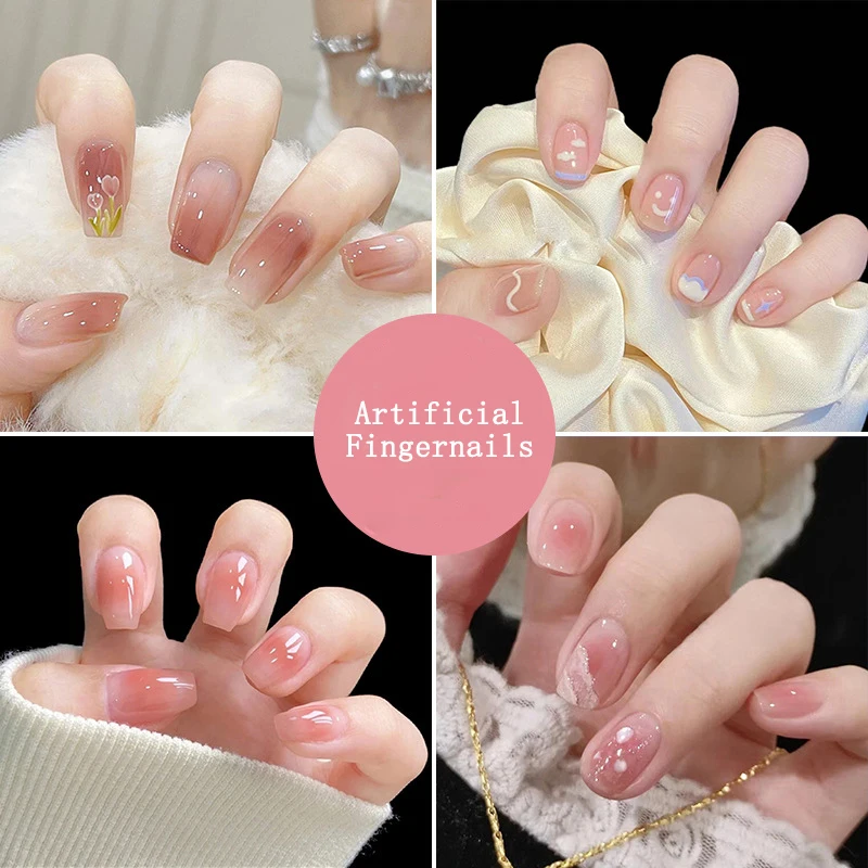 Custom Press On Nails Square Coffin Full Cover Acrylic Nails artificial fingernails stick on nails