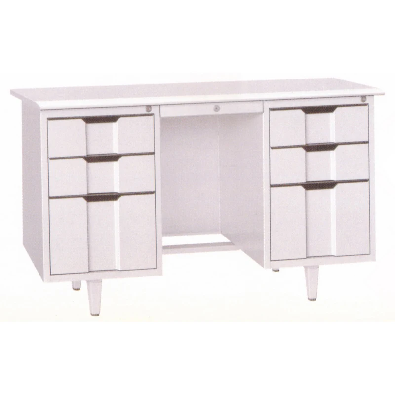 Modern Double Pedestals Steel and Wood Computer Desk Modular Office Furniture for Home Use Iron and Wooden Standing Desk