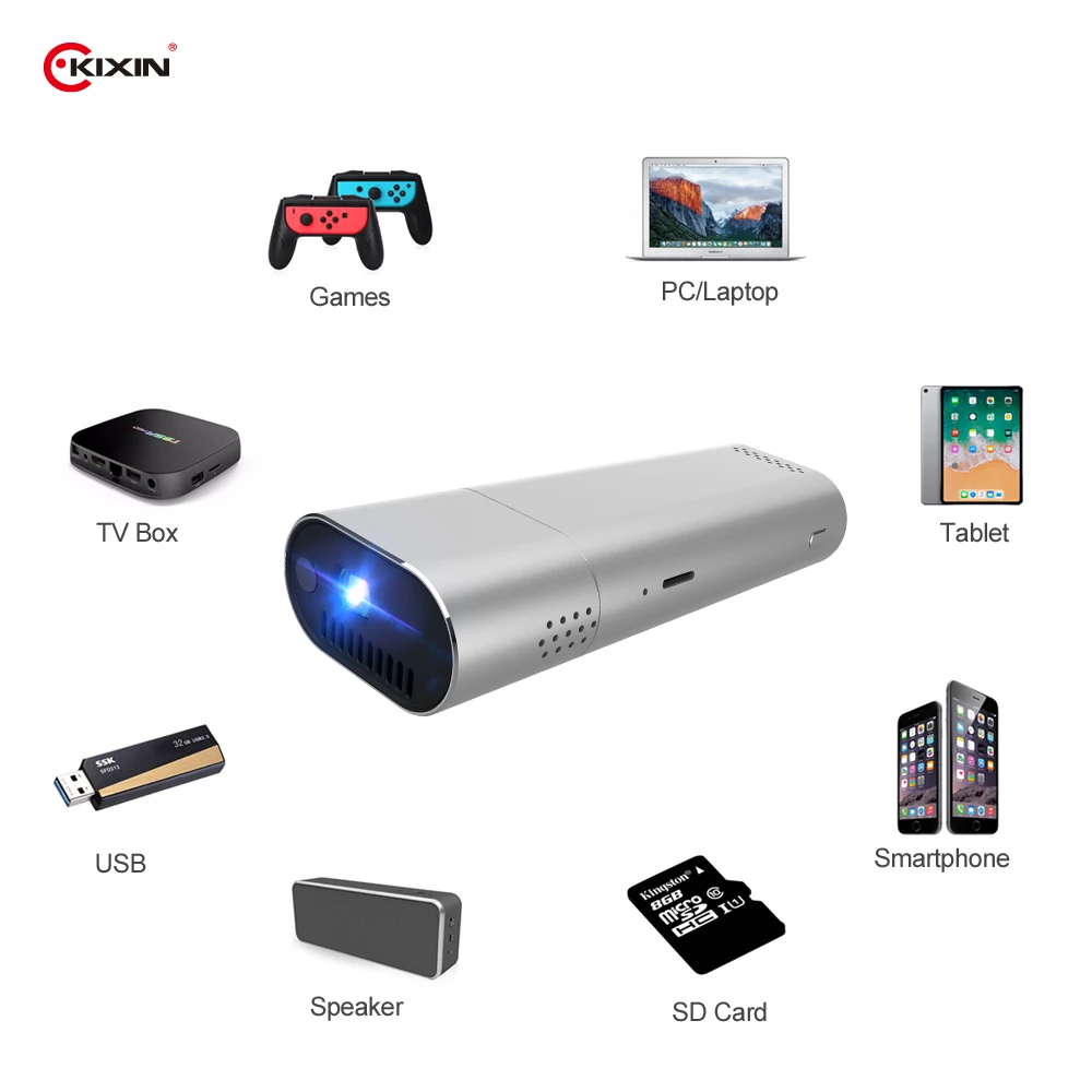 
Kixin k4 mini Android DLP projector mini led projector home theater portable dvd pico projector 