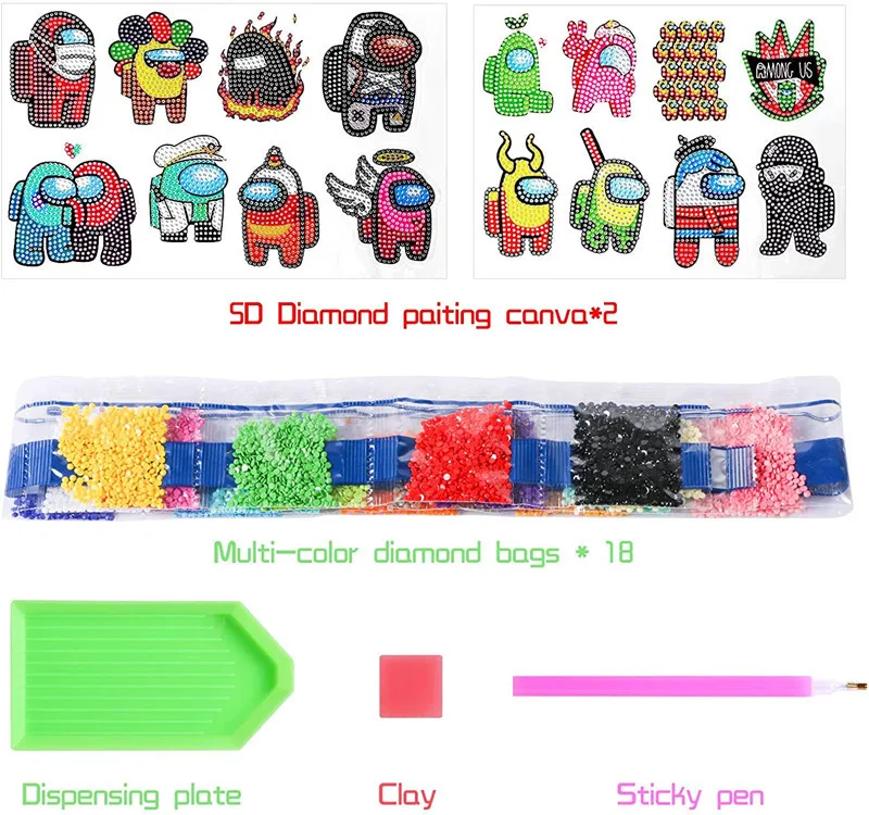 2023 new style DIY diamond art crafts 5D crystal Cartoon diamond painting kits Kids diamond painting stickers