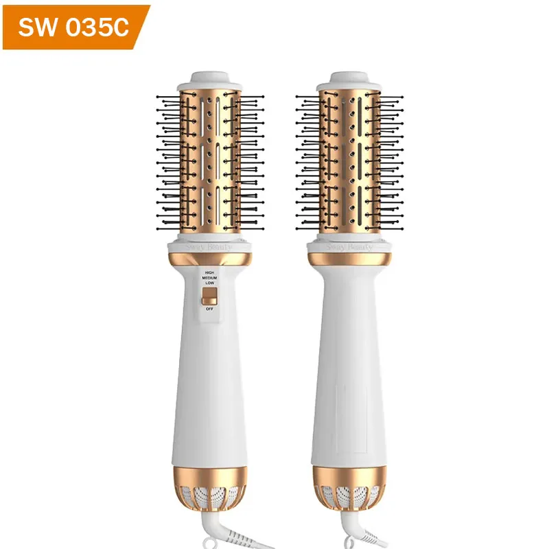 035C One Step Hair Dryer Brush Blower Round Brush Hair Dryer Volumizer Hot Air Curler And Straightener Brush 110v To 240v