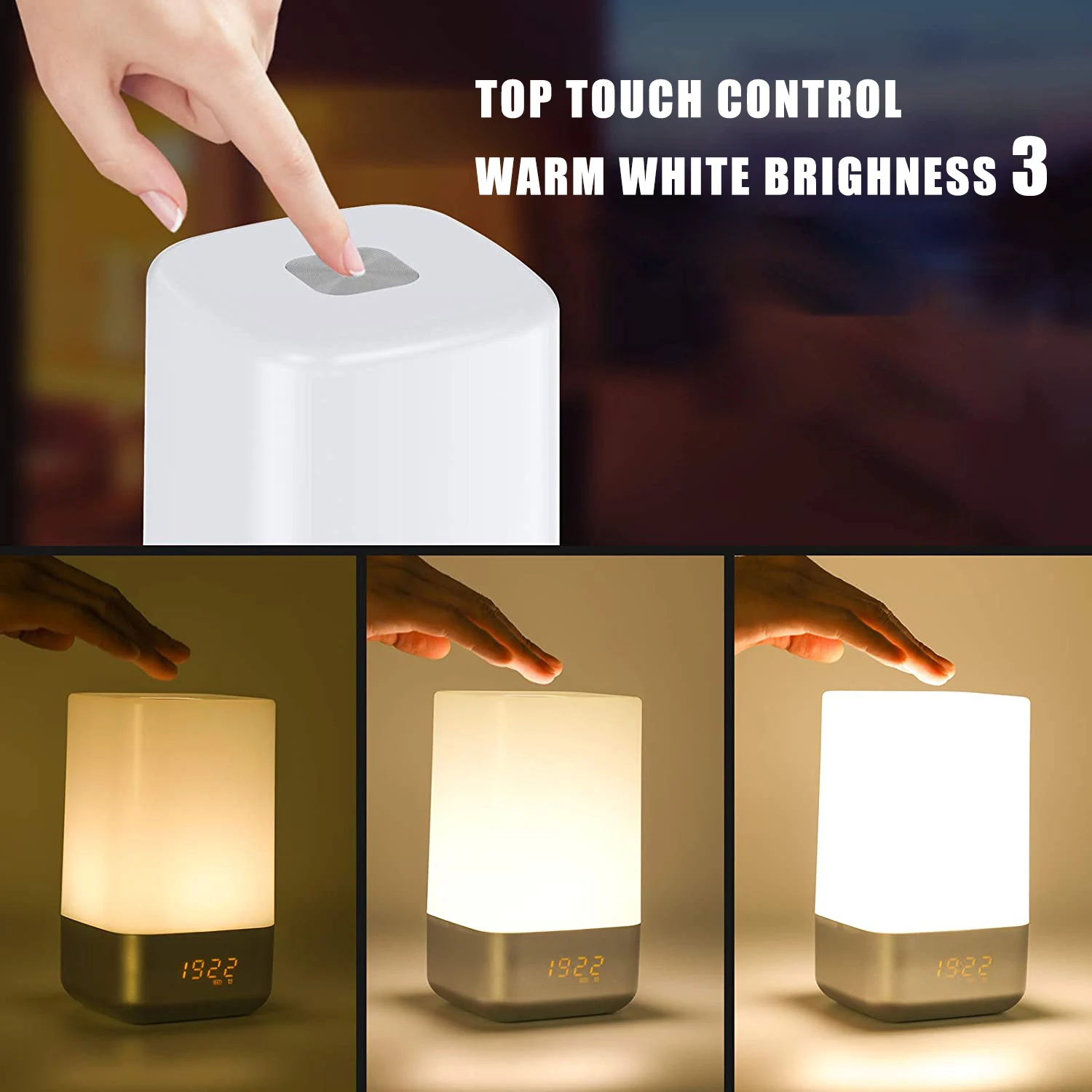 Smart Digital Clock LED Colorful Mood Light Alarm Clock For Bedroom Sunrise Simulation Wake Up Light