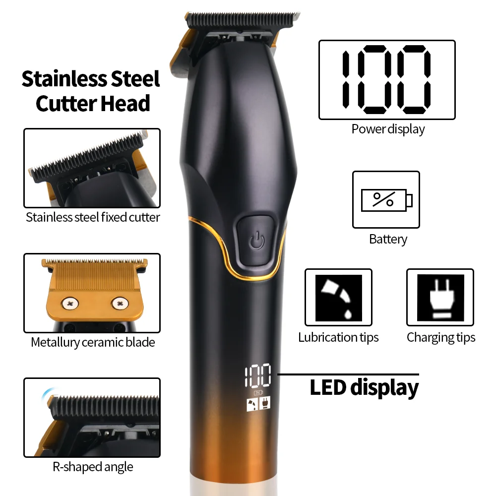 PRITECH ceramic mens hair trimmer lithium battery rechargeable hair clipper