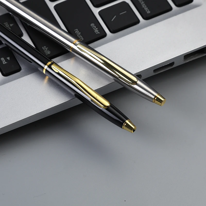 2024 China factory outlets metal ball pen fancy custom logo slim ball pen metal white black twist pen for hotel wedding