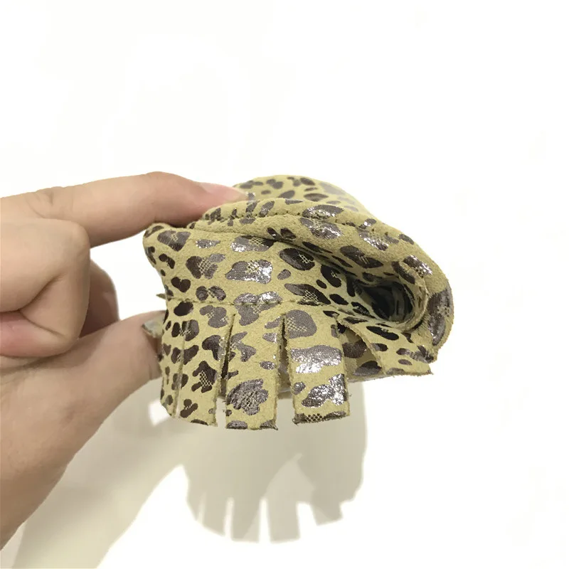 
High Quality Leopard Tassel Leather Baby Girl Shoes 