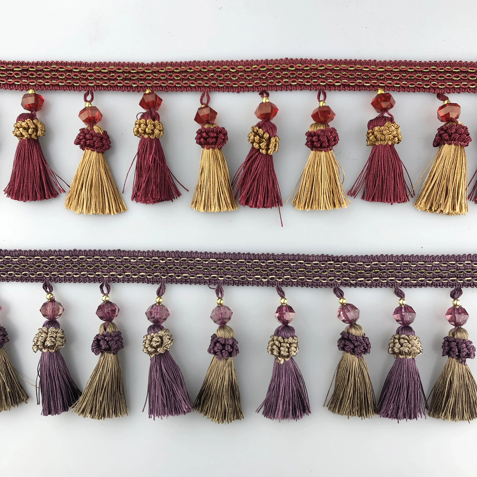 Home Textile Beaded Fringe Tassel Trim Maker For trending Curtain Cloth Hanging Webbing