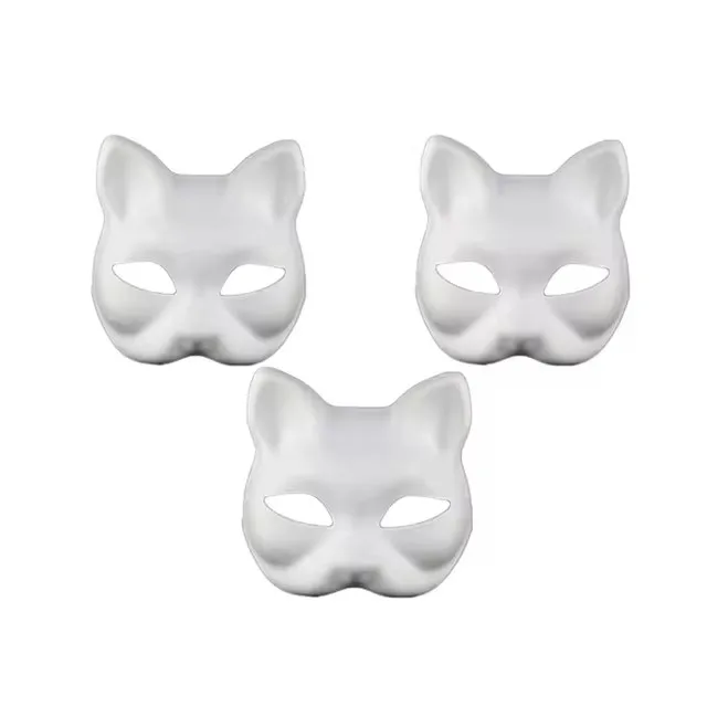 New Packaging Masquerade Mask Halloween Party Mask DIY Foxes Mask Hand-Painted Anime Cat
