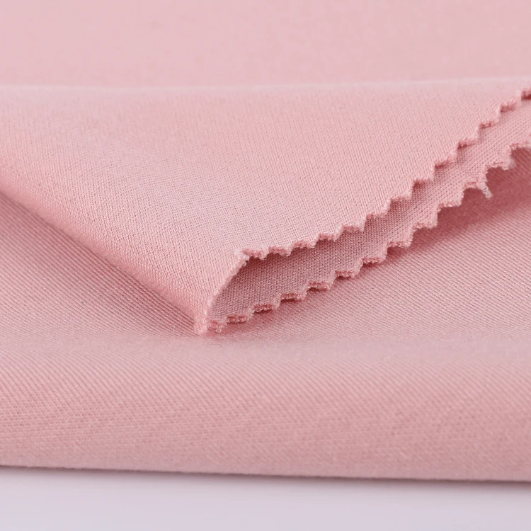 Удобная эластичная трикотажная ткань розового цвета из хлопка и спандекса