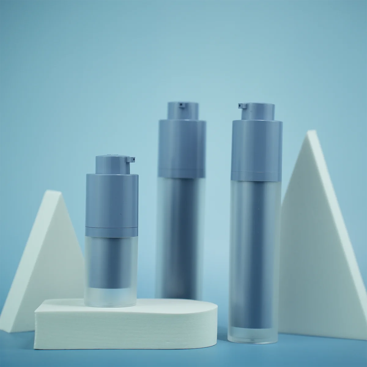 Luxury No Spill Double Wall Rotary Round Lotion Airless Bottle Left Right Switch Airless Pump Bottle Cosmetic Screen Printing ZD