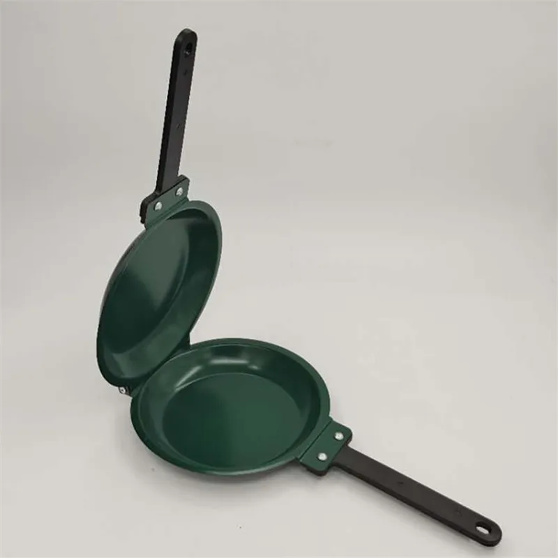 Double Sided Frying Pan Green Non-stick Ceramic Coating Flip Frying Pan Pancake Maker Bread Egg Pot Household Kitchen Cookware