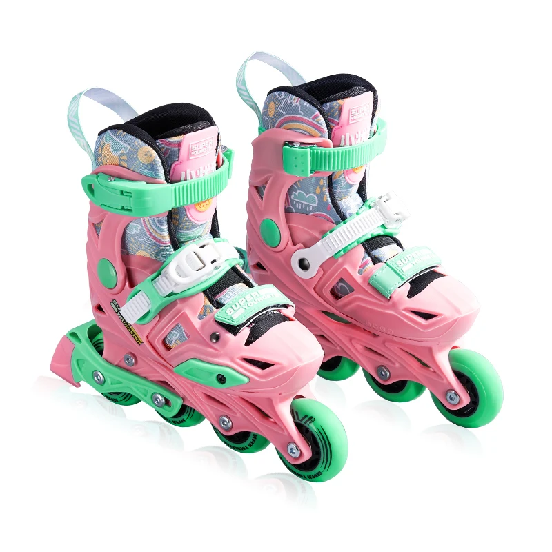 Hot Sale Children Favorite Bright Color Telescopic Adjustable Inline Roller Skates Shoes