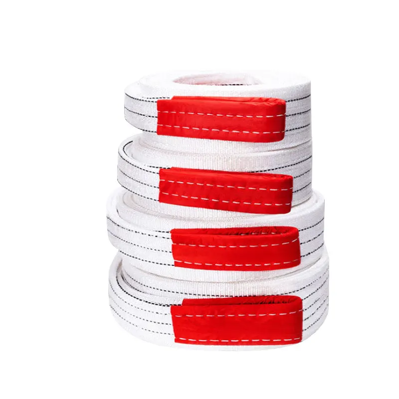 Custom logo straps flat webbing endless weight lifting sling