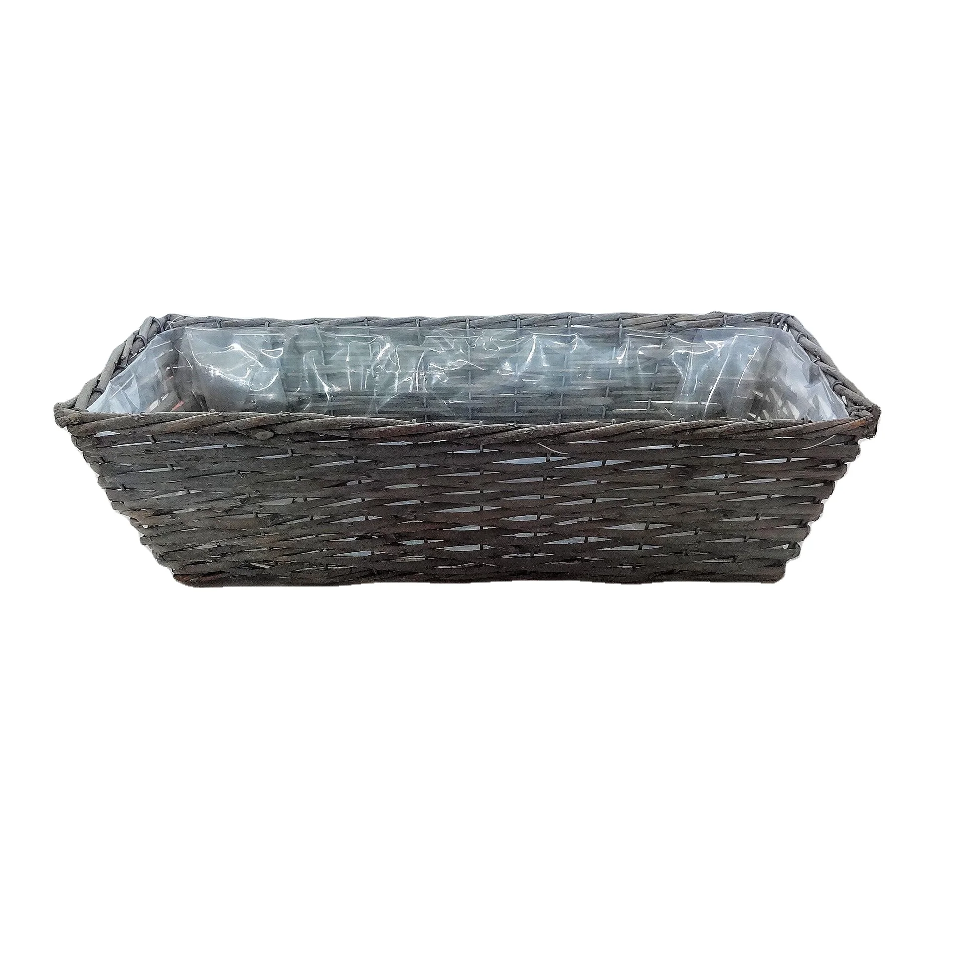 hot selling Variously shaped wicker storage basket laundry storage basket with plastic lining