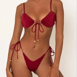 2023 Bikini Swimsuit Solid Color Bikini Set Solid/Print Swimwear Sexy Biquini Bathing Suit Women Bikinis String Beach