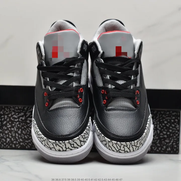 Wholesale Popular Fashion Brand Air 3s Retro Black Cement Basketball Sneakers Trendy Mens Sports Shoes Aj3 Womens Running Shoes