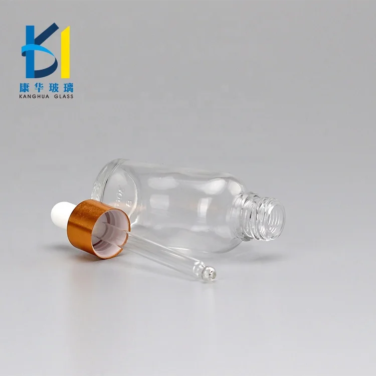 Wholesale 50ml 30ml Essential Oil Glass Dropper Bottle Refill Boston Round Pipette Bottle with White Childproof Dropper